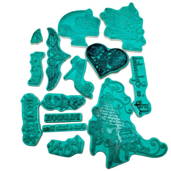 Prima Marketing Cling Stamp Set Steampunk With Passion Just A Little Note - Picture 2 of 7